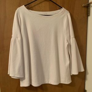 White ruffle sleeve dress shirt